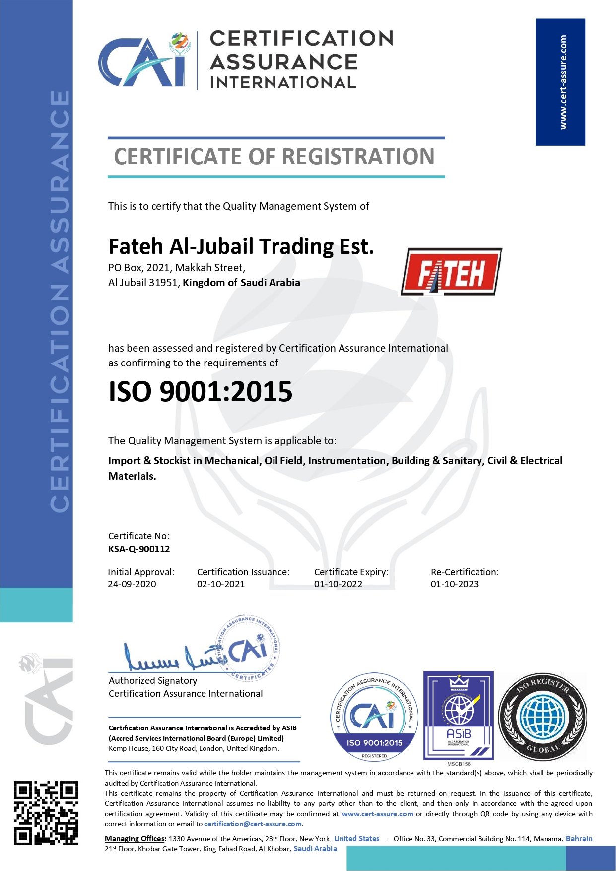 IOS Certificate in Al Jubail Saudi Arabia